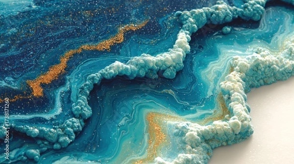 Fototapeta Abstract Ocean Topography: A captivating macro shot reveals the intricate beauty of an abstract ocean topography.