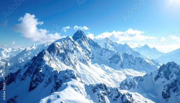 Fototapeta Golden Twilight Above Layered Blue Mountains with Soft Gradient Sky Dramatic Horizon Landscape Photograph