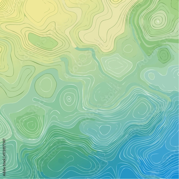 Fototapeta Topographic map. Topographical background. Linear graphics. Vector illustration.