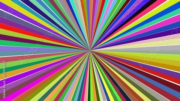 Fototapeta Vibrant Colorful Abstract Background with Radial Lines Bursting from the Center