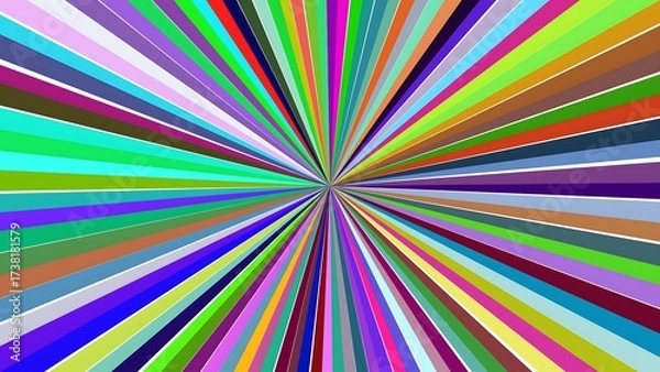 Fototapeta Colorful Burst of Lines Radiating from a Central Point Abstract Design