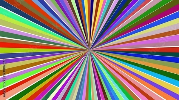 Fototapeta Colorful burst abstract background with a radial pattern of lines