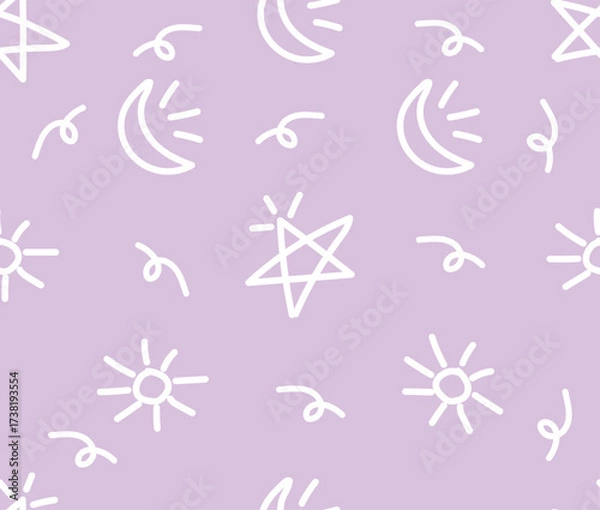 Fototapeta design vector art seamless pattern with star and crescent pattern logo