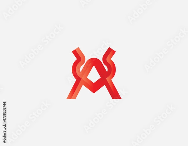 Obraz Creative abstract red logo design for modern business and branding, professional and elegant vector graphic symbol