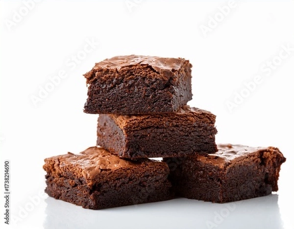 Fototapeta stack of brownies isolated on white