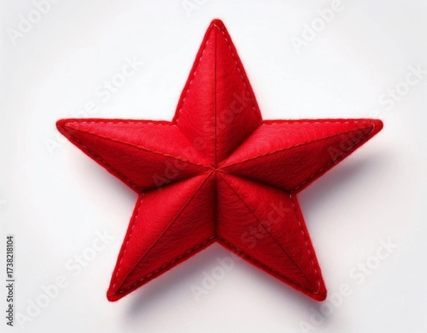 Fototapeta red felt star isolated on a white background