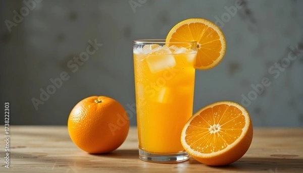 Fototapeta 신선한 오렌지로 만든 쥬스