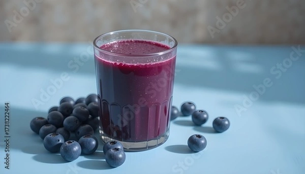 Fototapeta 신선한 블루베리 쥬스