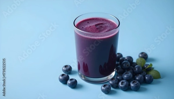 Fototapeta 신선한 블루베리 쥬스