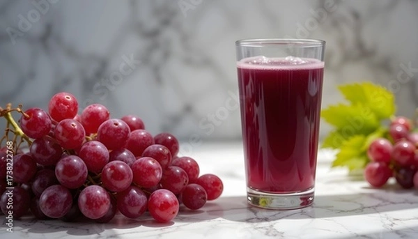 Fototapeta 신선한 적포도로 만든 쥬스