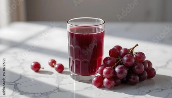 Fototapeta 신선한 적포도로 만든 쥬스