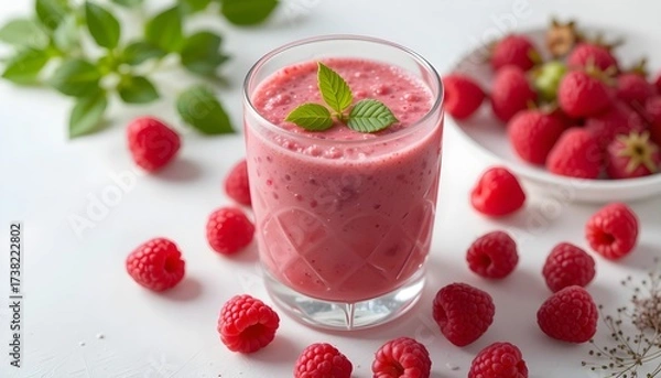 Fototapeta 신선한 스트로베리로 만든 쉐이크