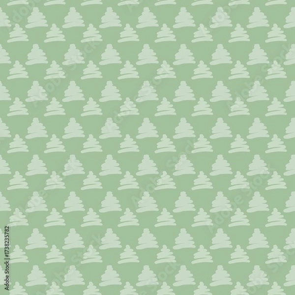 Fototapeta Design featuring repeated Christmas pine trees on a light green background projects