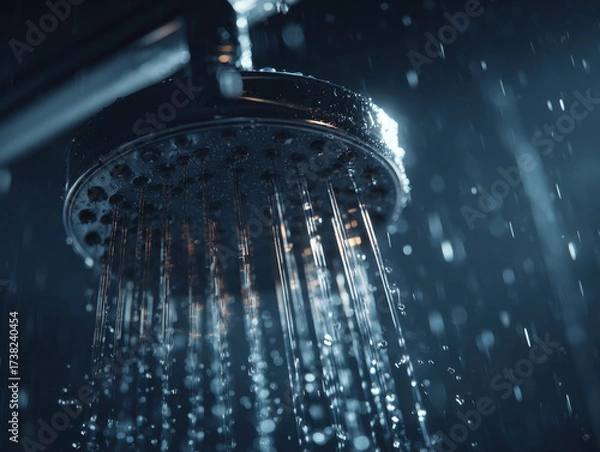 Obraz water flowing into a shower