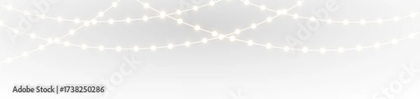 Obraz bright gold isolated winter festive garland christmas light party glow abstract lamp decoration chain transparent string holiday illustration png