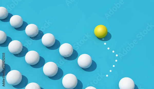 Obraz Different Direction And New Business Creative Strategy And Solution. Standing Out from The Crowd Concept