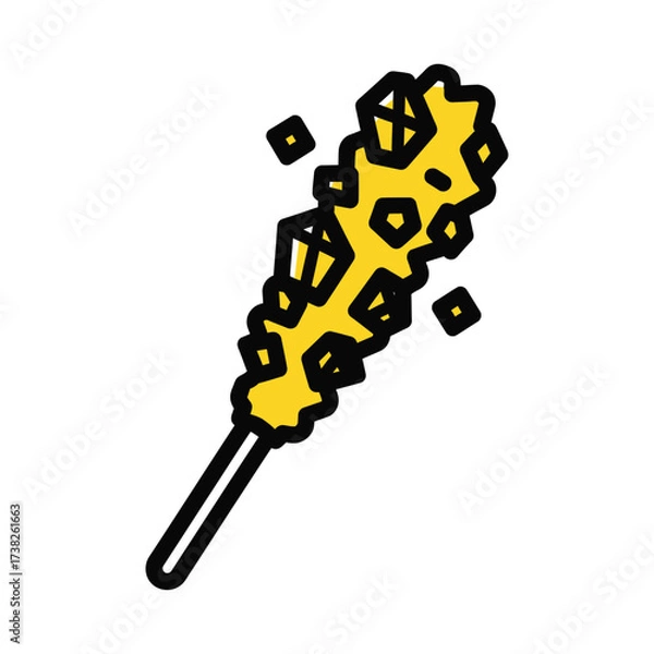 Fototapeta Rock Candy Yellow Stick Illustration