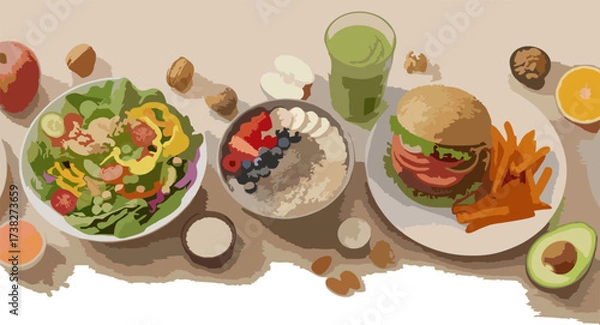 Obraz Animated Healthy Food Loop for Wellness Content