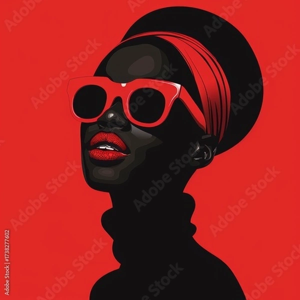 Fototapeta The illustration combines bold, modern design elements with a minimalist aesthetic, creating a chic and contemporary look.