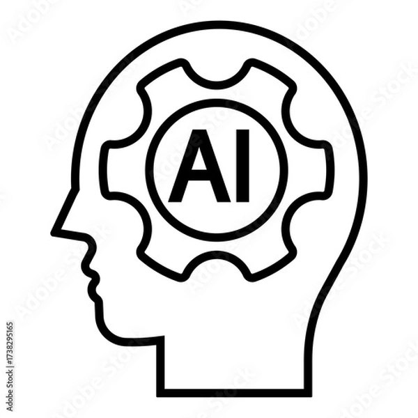 Fototapeta Artificial intelligence Icons , logo, illustration, vector