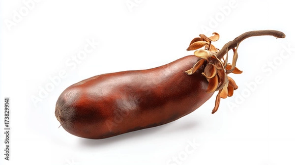 Fototapeta Ripe Tamarind Pod Isolated on White Background