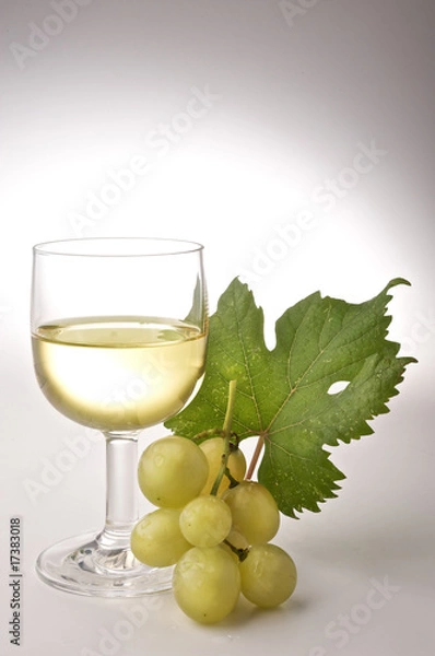 Fototapeta uva con bicchiere di vino