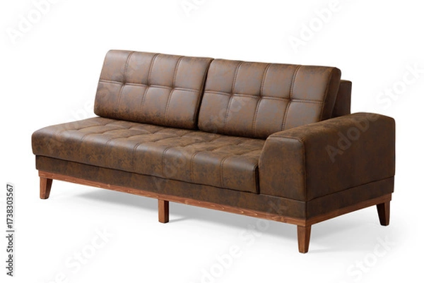 Fototapeta Sofa from Three-quarter view isolated on white background