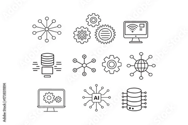 Fototapeta set of icons for web design