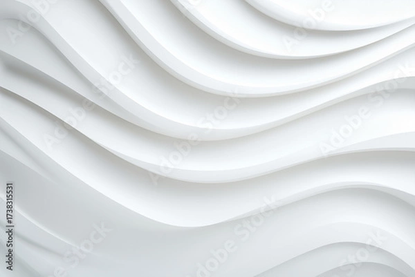 Fototapeta Futuristic white background with embossed linear relief, shallow 2.5D effect, glowing overexposed tone in flat view.