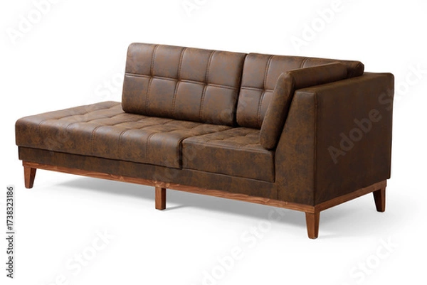 Fototapeta Sofa from Three-quarter view isolated on white background