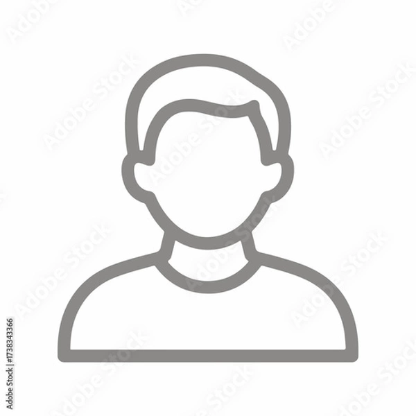 Fototapeta Simple Outline User Profile Icon Design