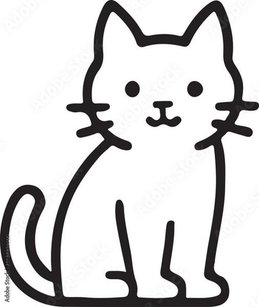 Obraz black cat cartoon vector, illustration