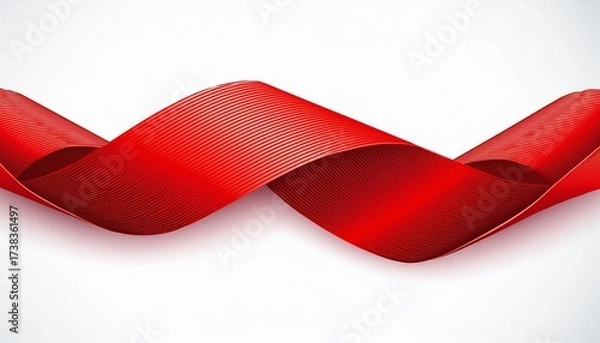 Fototapeta red ribbon isolated on white