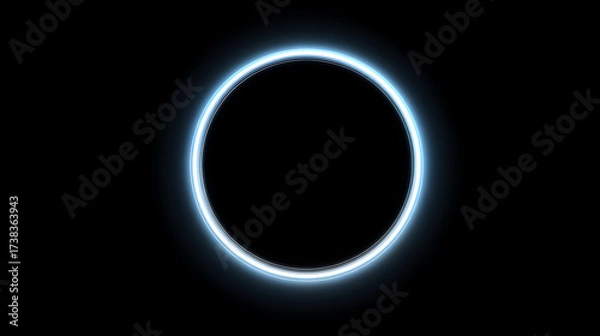 Obraz Mesmerizing Electric Blue Halo Illuminating a Concentric Dark Disc