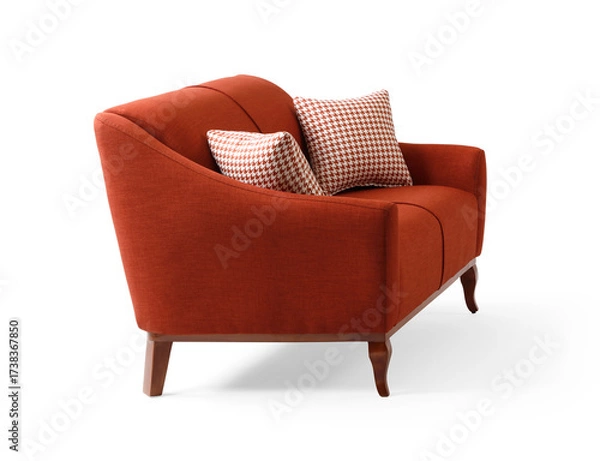 Fototapeta Sofa in side view isolated on white background