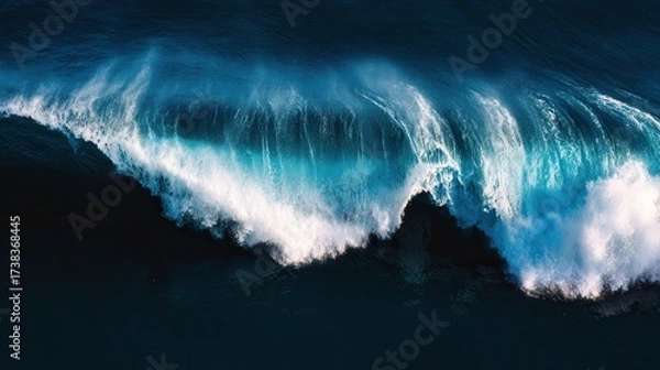 Fototapeta Majestic ocean wave crashing on shore