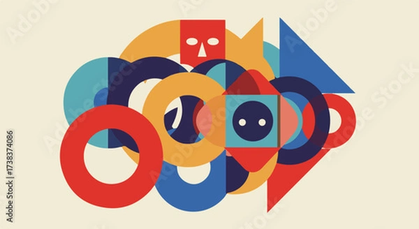 Fototapeta Colorful Abstract Overlap Design