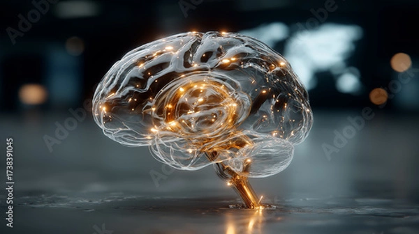 Fototapeta 未来の人口頭脳を象徴化したイメージ