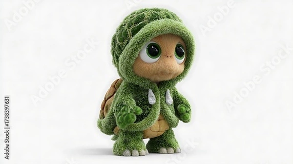 Obraz 3d cartoon character turtle costume
