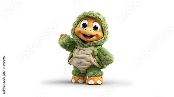 Obraz 3d cartoon character turtle costume