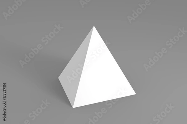 Fototapeta 3d render of white pyramid on a background