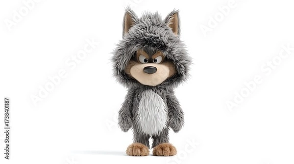 Obraz 3d cartoon character wolf costume