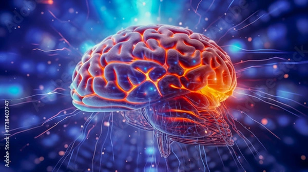 Fototapeta 未来の人口頭脳を象徴化したイメージ