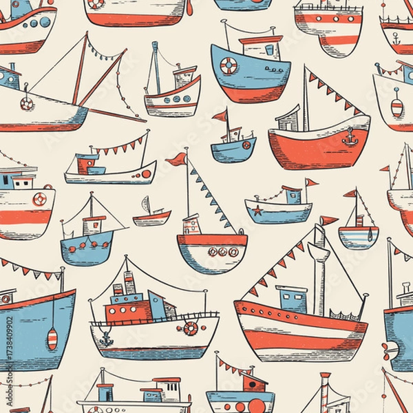 Obraz Handdrawn ships collection set.