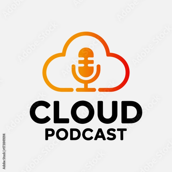 Obraz Gradient podcast logo with cloud combinations