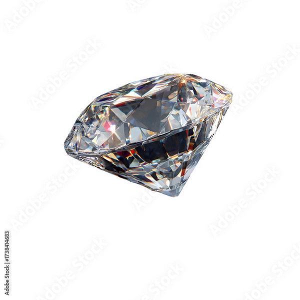 Fototapeta Sparkling Diamond Gemstone with Light Reflection, Luxury Jewelry, isolated on transparent background