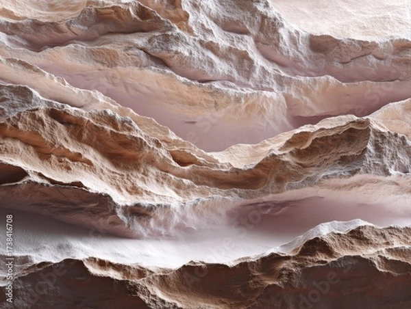 Fototapeta Evocative abstract landscape featuring layered sandstone formations with a delicate interplay of light and shadow.