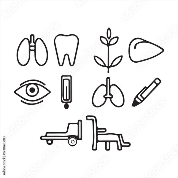 Obraz set of medical icons and symbols.