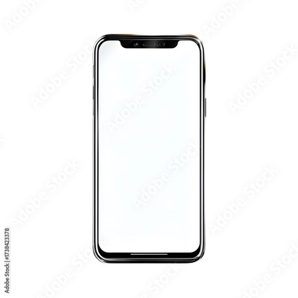 Fototapeta Sleek Modern Smartphone with Blank Screen on Minimalist Base, Digital Mockup, isolated on transparent background