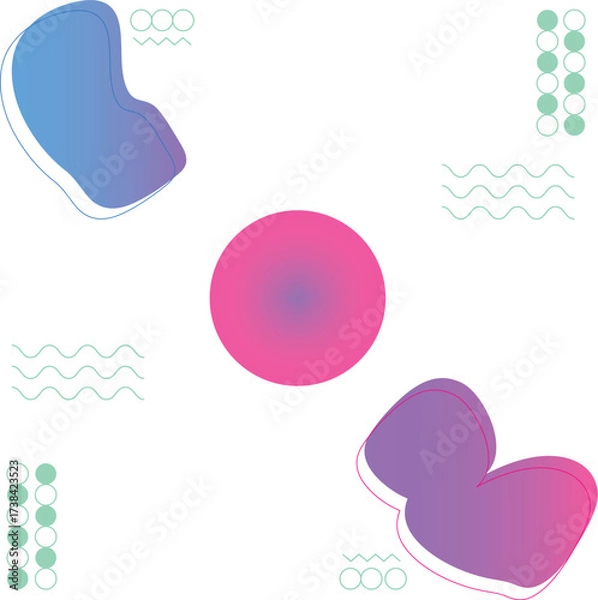 Obraz Abstract Gradient Shapes on White Background